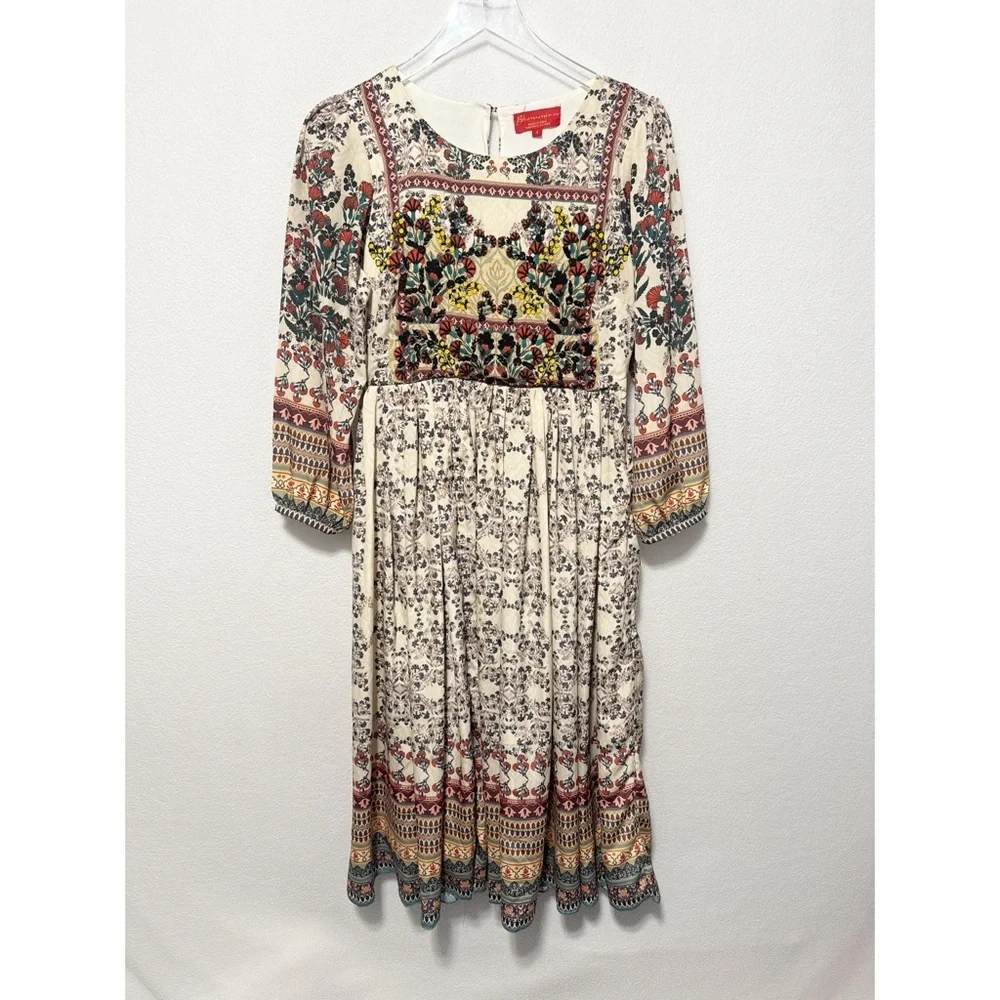 Bhanuni by Jyoti for Anthropologie Far Fields Embellished Midi Dress – Size 4